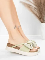 Ženske papuče od prave kože TP637-1 Zelena | Formazione