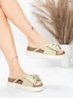 Ženske papuče od prave kože TP637-1 Zelena | Formazione