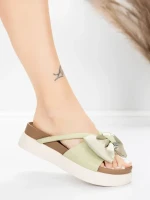 Ženske papuče od prave kože TP637-1 Zelena | Formazione