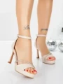 Sandale Dama cu Toc Subtire 5LO10 LIGHT BEIGE | MEI