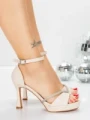 Sandale Dama cu Toc Subtire 5LO10 LIGHT BEIGE | MEI