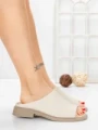 Papuci Dama cu Talpa Joasa 5SY37 BEIGE | MEI