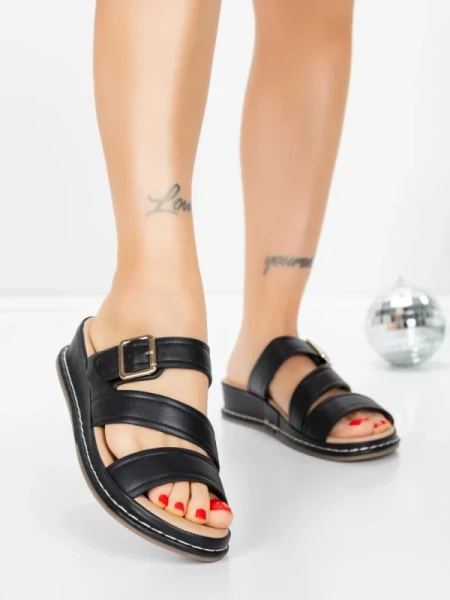 Papuci Dama cu Talpa Joasa 5GS26 BLACK | MEI