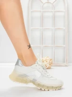 Pantofi Sport Dama din piele naturala 2382-3 SILVER | FRANCO GERARDO