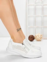 Pantofi Casual Dama din piele naturala CS07 WHITE | FRANCO GERARDO