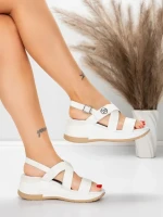 Sandale Dama cu Platforma 5GS60 WHITE | MEI
