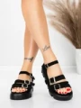 Sandale Dama cu Talpa Joasa 5HXS68 BLACK | MEI
