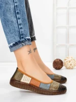 Balerini Dama din piele naturala 2211-1 BLACK-GREEN | BERLINER