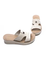 Papuci Dama din piele naturala 71-22 CREAM | FORMAZIONE