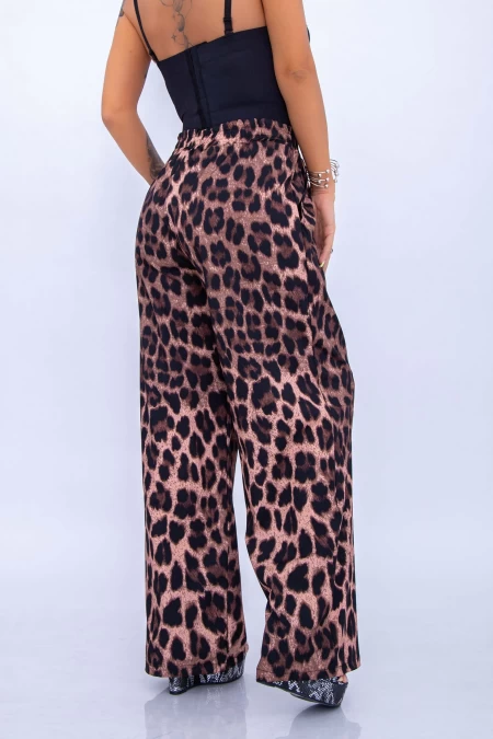 Hlače za žene 12261 Leopard Smeđi | Fashion