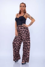 Hlače za žene 12261 Leopard Smeđi | Fashion