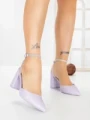 Sandale Dama cu Toc Gros G60-4 PURPLE | FESTISIMO
