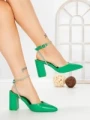 Sandale Dama cu Toc Gros G60-4 GREEN | FESTISIMO