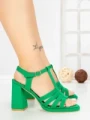 Sandale Dama cu Toc Gros G2433 GREEN | FESTISIMO