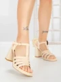 Sandale Dama cu Toc Gros G2433 BEIGE | FESTISIMO