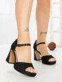 Sandale Dama cu Toc Gros W18-53 BLACK | FESTISIMO