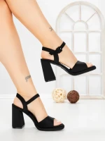 Sandale Dama cu Toc Gros G2432 BLACK | FESTISIMO