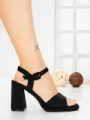 Sandale Dama cu Toc Gros G2432 BLACK | FESTISIMO