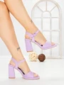 Sandale Dama cu Toc Gros G2432 PURPLE | FESTISIMO