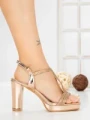 Sandale Dama cu Toc Gros W18-77 CHAMPAGNE | FESTISIMO