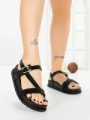Sandale Dama cu Talpa Joasa LH795 BLACK | CINK ME