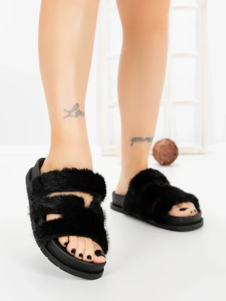 Papuci Dama cu Talpa Joasa LB510-108 BLACK | CINK ME