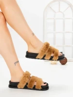Papuci Dama cu Talpa Joasa LB510-108 CAMEL | CINK ME