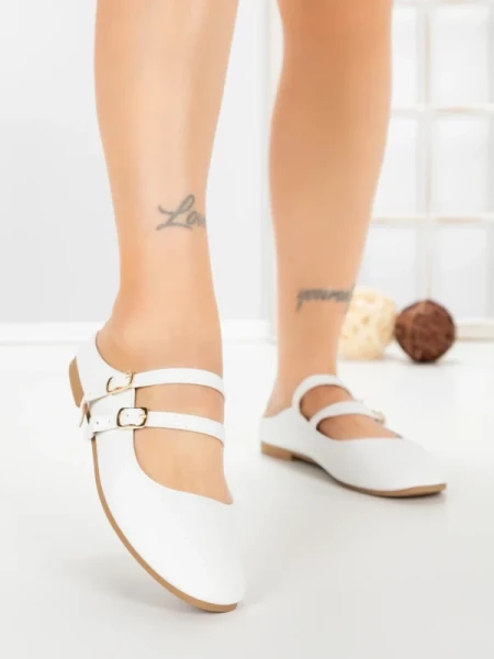 Papuci Dama cu Talpa Joasa PS888-33 WHITE | CINK ME