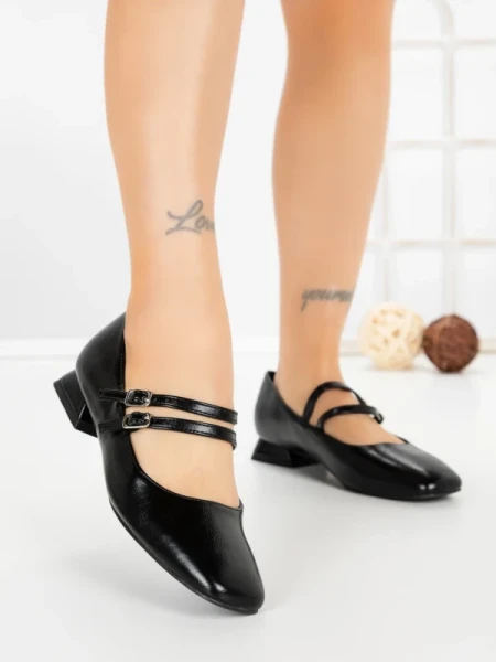 Pantofi cu Toc Gros 8N37-32 BLACK | CINK ME