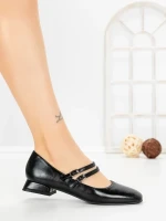 Pantofi cu Toc Gros 8N37-32 BLACK | CINK ME