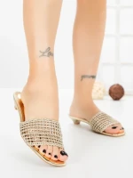 Papuci Dama cu Talpa Joasa Y05P-16 GOLD | CINK ME