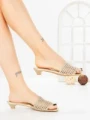 Papuci Dama cu Talpa Joasa Y05P-16 GOLD | CINK ME