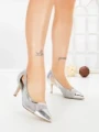 Pantofi Stiletto 8N37-35 SILVER | CINK ME