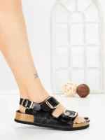 Sandale Dama cu Talpa Joasa LH775 BLACK | CINK ME