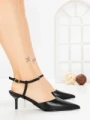 Sandale Dama cu Toc Subtire LE129-8 BLACK | CINK ME