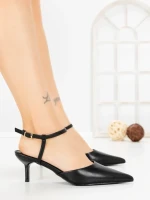 Sandale Dama cu Toc Subtire LE129-8 BLACK | CINK ME
