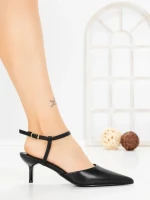 Sandale Dama cu Toc Subtire LE129-8 BLACK | CINK ME