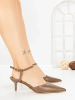 Sandale Dama cu Toc Subtire LE129-8 BROWN | CINK ME