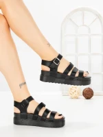 Sandale Dama cu Platforma 98-142 BLACK | VIVIRICH