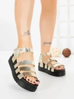 Sandale Dama cu Platforma 98-142 GOLD | VIVIRICH