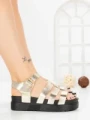Sandale Dama cu Platforma 98-142 GOLD | VIVIRICH