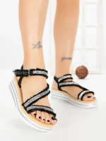 Sandale Dama cu Platforma 98-252 BLACK | VIVIRICH