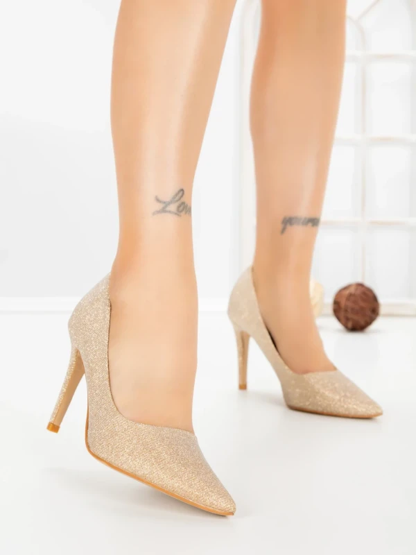 Pantofi Stiletto 66-1 GOLD | VIVIRICH