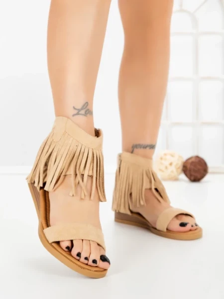 Sandale Dama cu Talpa Joasa WL641 BEIGE | ABLOOM