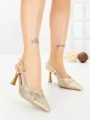 Pantofi Stiletto A7636-3 GOLD | ABLOOM