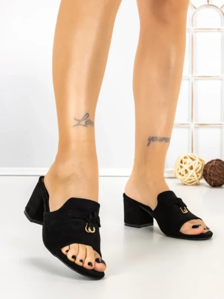 Papuci Dama cu Toc 5LE81 BLACK | MEI
