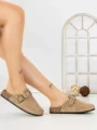 Papuci Dama cu Talpa Joasa 5LE108 KHAKI | MEI