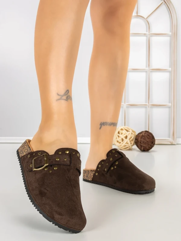 Papuci Dama cu Talpa Joasa 5LE108 BROWN | MEI