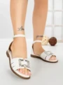Sandale Dama cu Talpa Joasa 5PT27 WHITE | MEI
