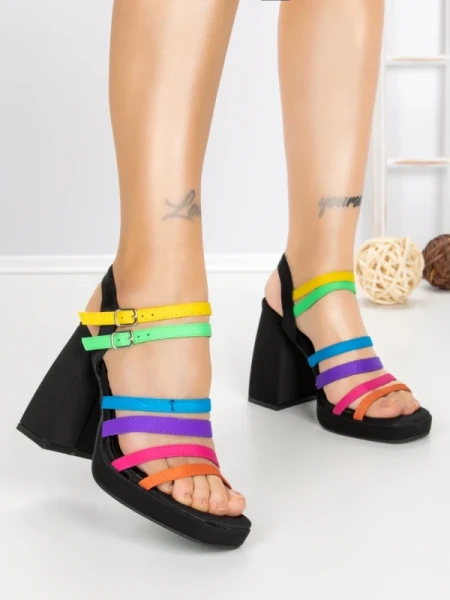 Sandale Dama cu Toc Gros si Platforma 2S-2388 COLOR | BUONAROTTI